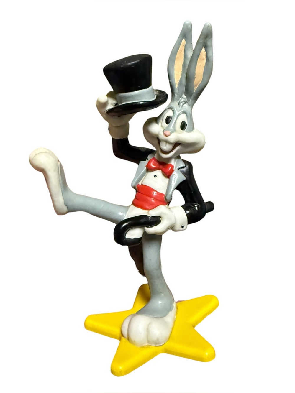 Vintage Bugs Bunny Yellow Star PVC Figure 1990 Warner Bros Applause Looney Tunes